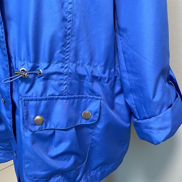 Karen Scott Sport Bright Blue Repellant Convertible Sleeve Zip/Snap Jacket Sz Lg - Picture 4 of 12